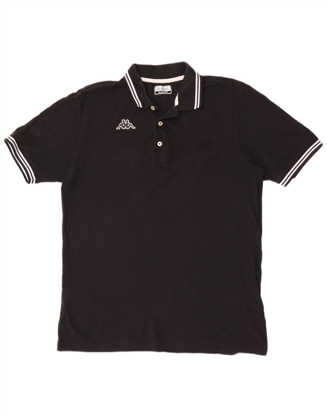 Polo Kappa Uomo XL Cotone Rigato Nero