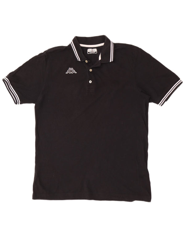 Polo Kappa Uomo XL Cotone Rigato Nero