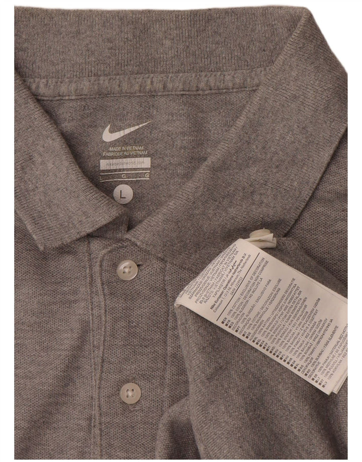 Polo NIKE da uomo grande in cotone grigio