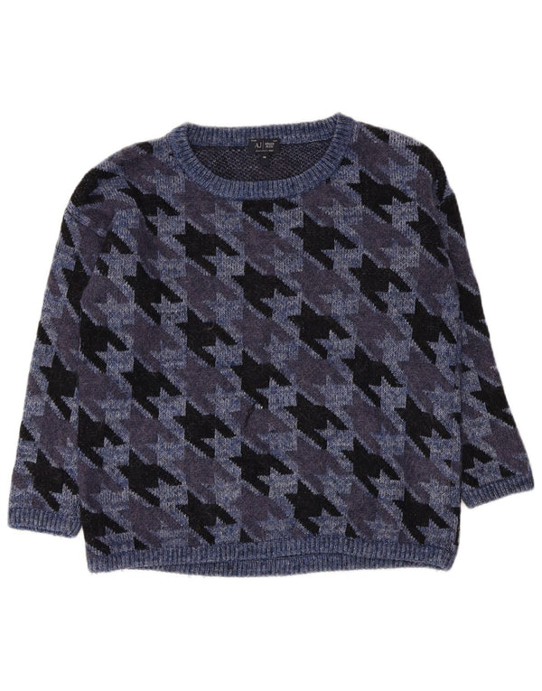 Maglione maglione con scollo a barca da donna Armani Jeans EU 40 blu navy medio