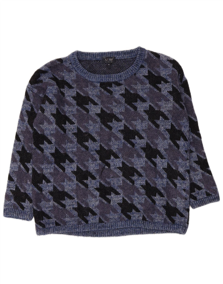 Maglione maglione con scollo a barca da donna Armani Jeans EU 40 blu navy medio