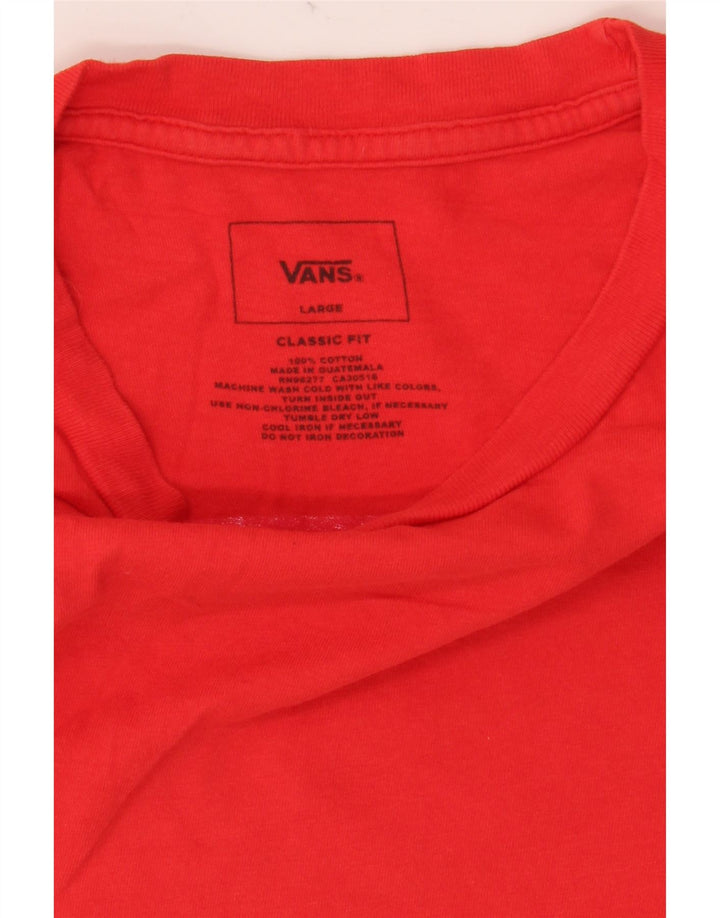 T-shirt grafica da uomo con vestibilità classica Vans, taglia grande, in cotone rosso