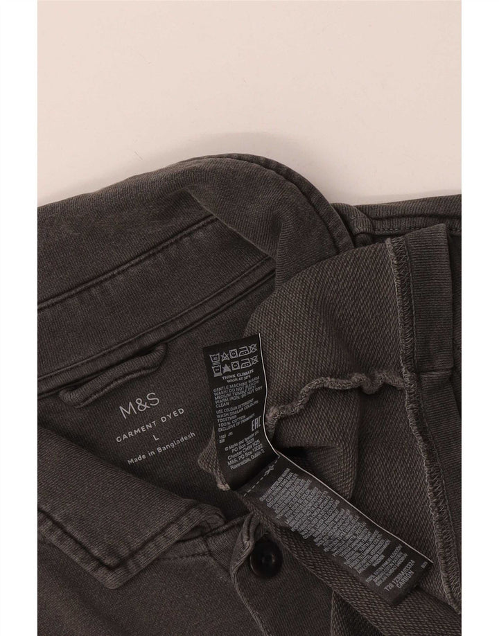 Camicia da uomo Marks & Spencer grande in cotone grigio