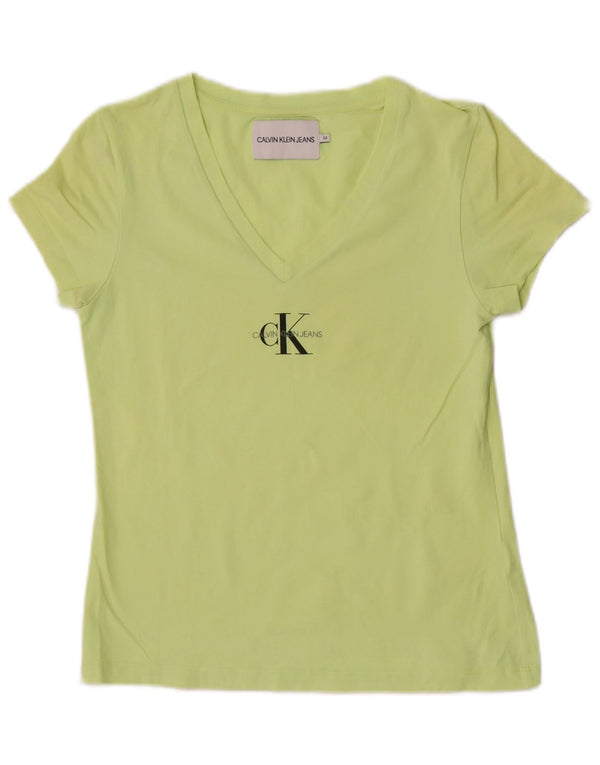 Maglietta grafica da donna Calvin Klein Jeans Top UK 12 Verde medio