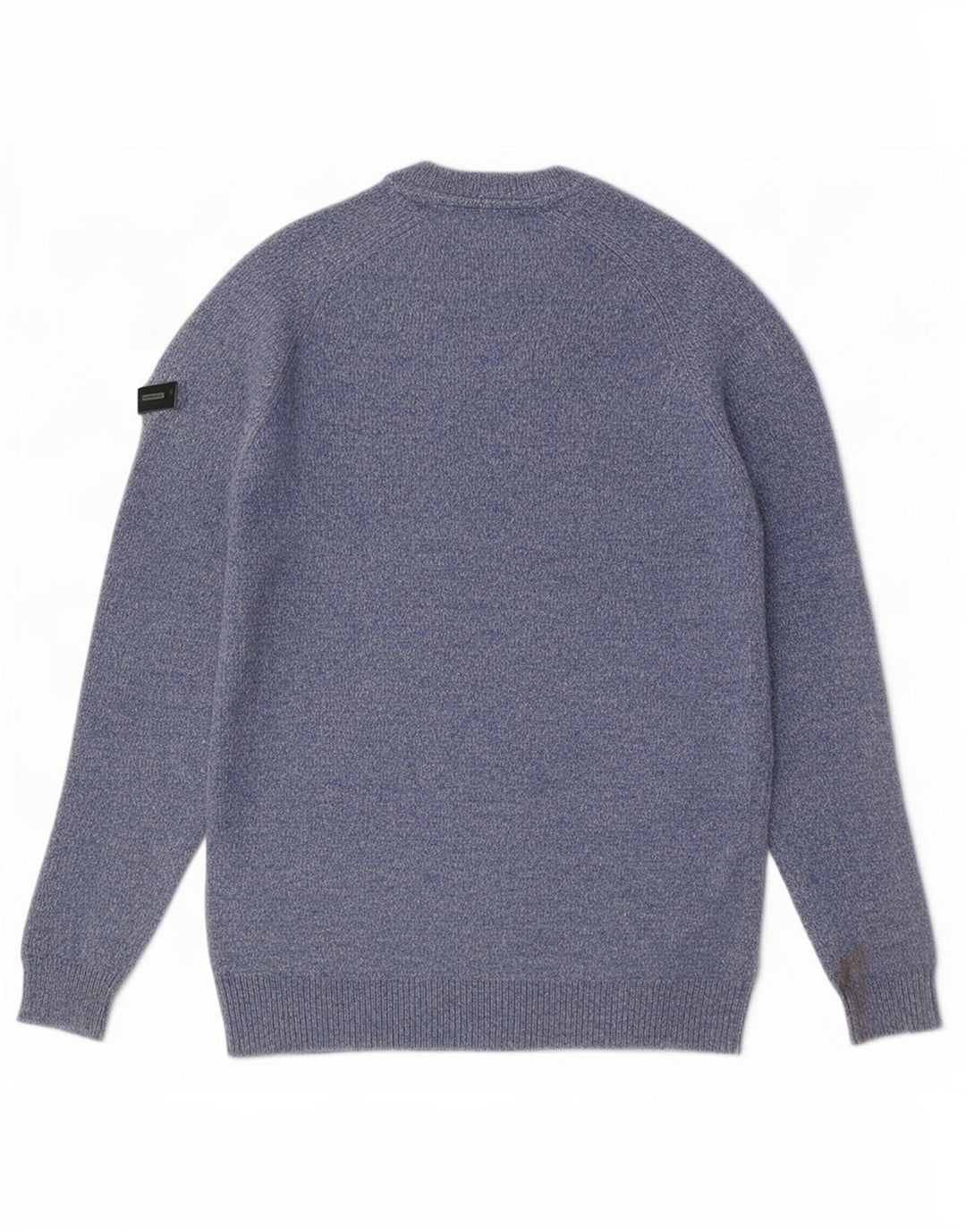 Maglione da uomo girocollo Superdry in lana d'agnello screziata blu medio