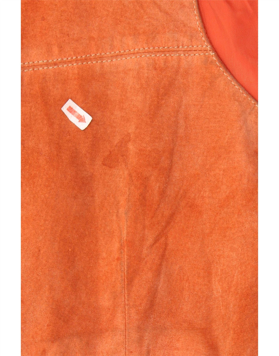 Gilet vintage da uomo in pelle scamosciata piccolo in pelle marrone