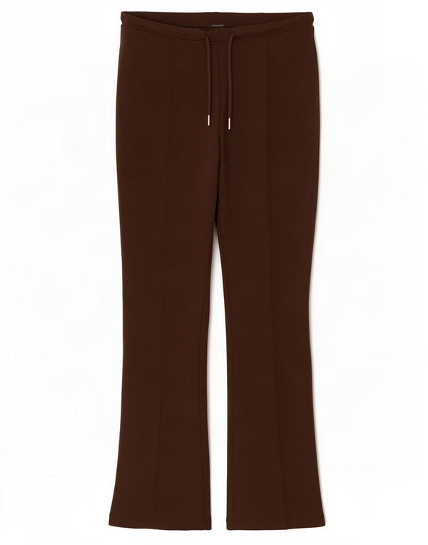Pantaloni da tuta svasati da donna Zara UK 14 grandi in cotone marrone