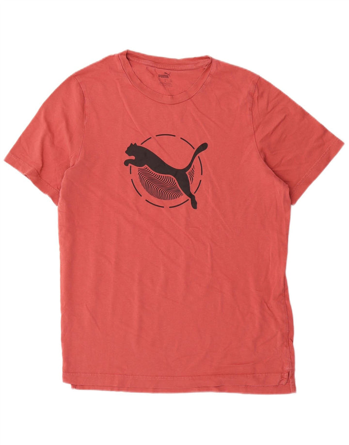 T-shirt grafica da uomo Puma Top in cotone rosso medio
