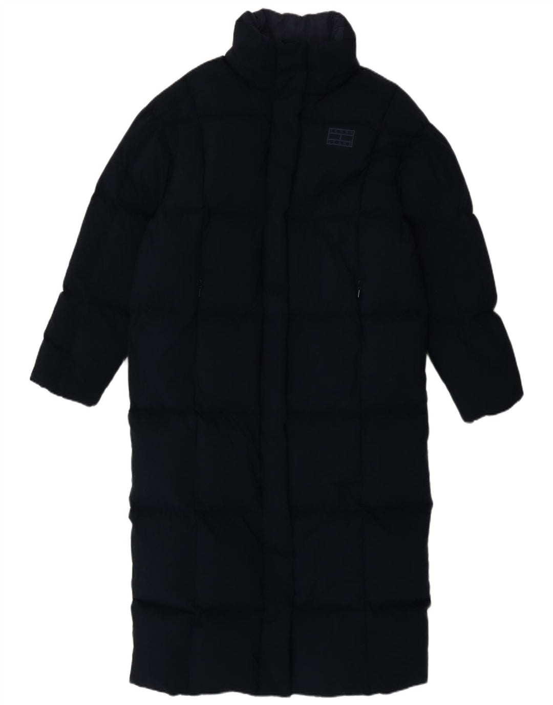 Cappotto imbottito oversize da donna Tommy Hilfiger UK 10 piccolo poliestere blu navy