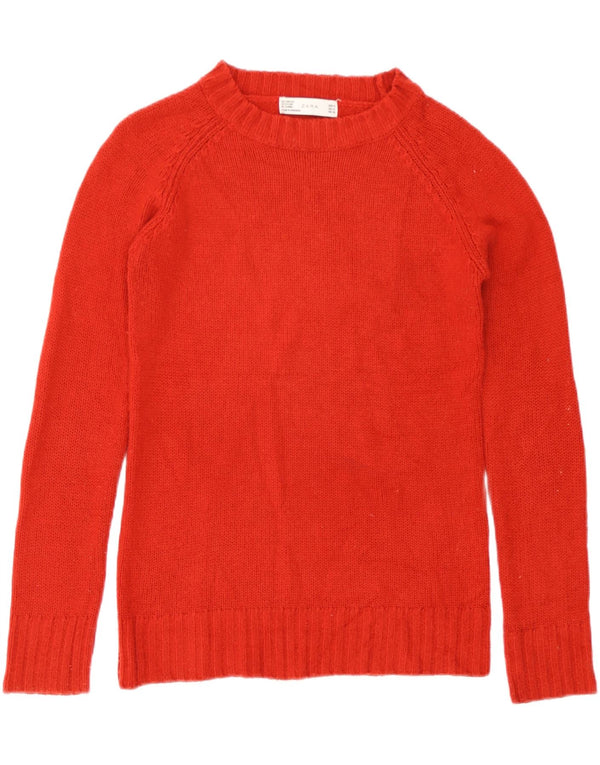 Maglione maglione con scollo a barca da donna Zara UK 12 rosso medio