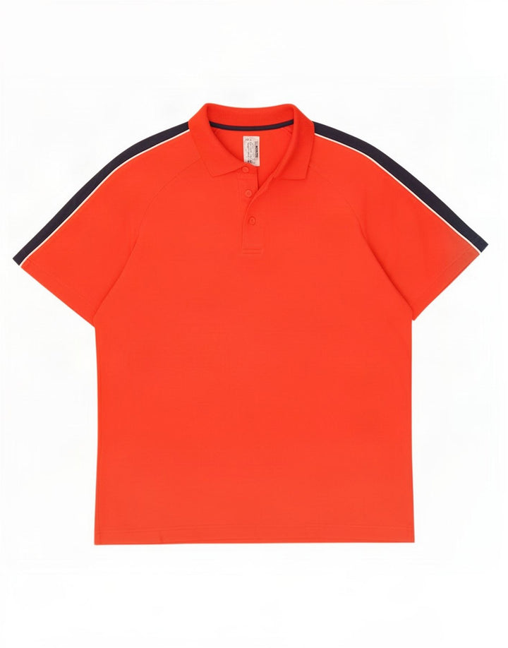 Polo da uomo Fila Large rossa color block in poliammide