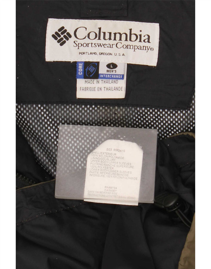Columbia Giacca antipioggia da uomo con cappuccio Interchange UK 40 Large Khaki Colourblock