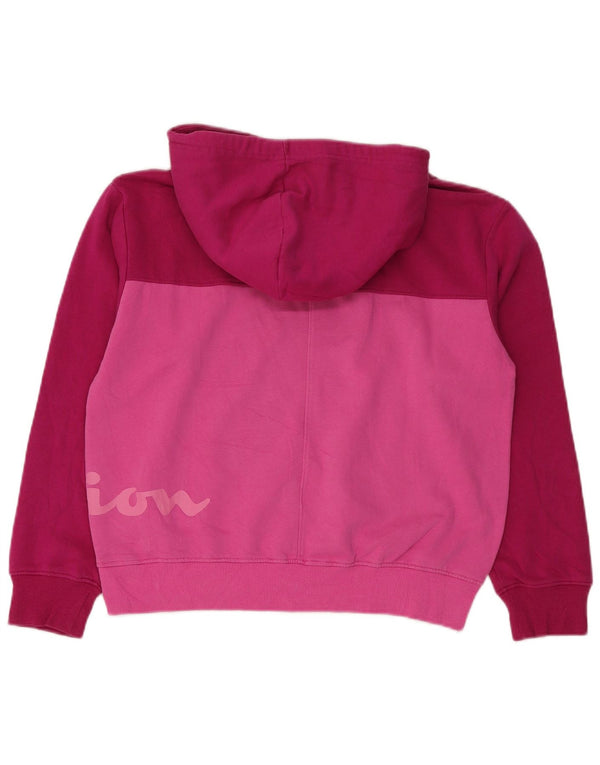 Felpa con cappuccio grafica da donna Champion UK 14 Cotone color block rosa medio