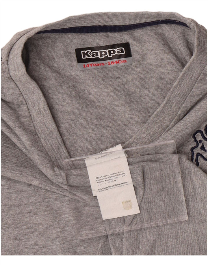 KAPPA Boys Vest Top 13-14 Years Grey Flecked Cotton