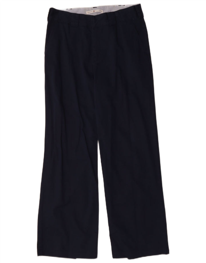 TOMMY HILFIGER Pantaloni chino bootcut da donna US 12 Large W32 L30 Blu navy