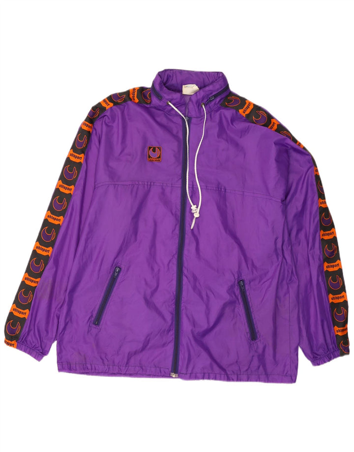 Giacca antipioggia grafica da uomo Uhlsport UK 40 Large Viola Colourblock in poliammide
