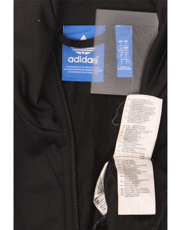 Giacca da ginnastica da uomo Adidas Large nera in poliestere