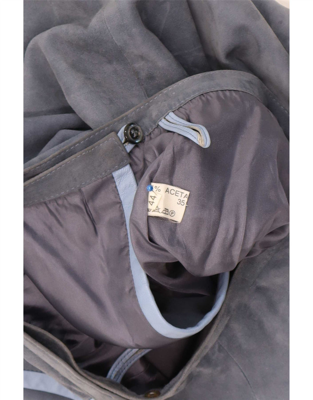 Gonna a portafoglio vintage da donna IT 44 media W25 acetato grigio