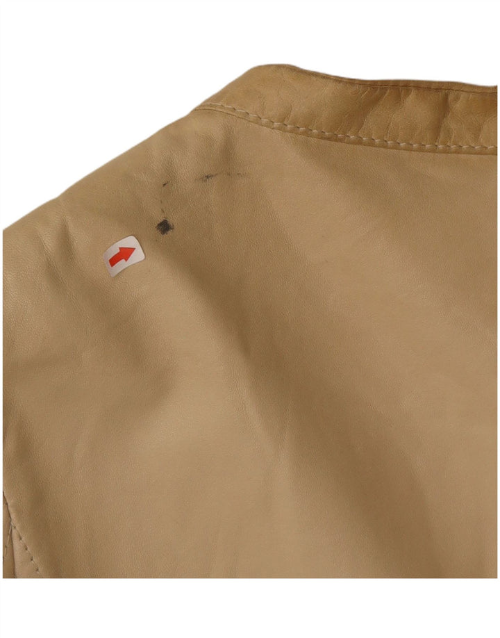 Giacca in pelle corta da donna Valentino IT 40 piccola in pelle beige