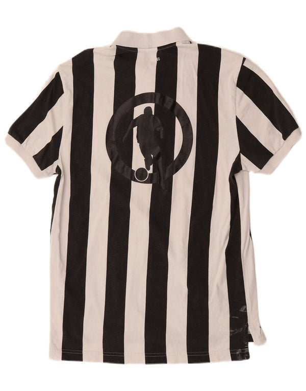 Polo da uomo Bikkembergs in cotone a righe bianche medie