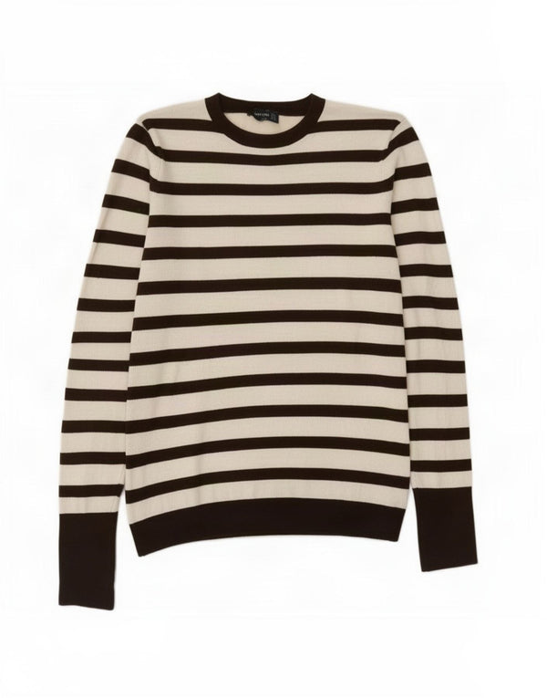 Maglione Zara da donna con scollo a barca UK 10 piccolo a righe bianche