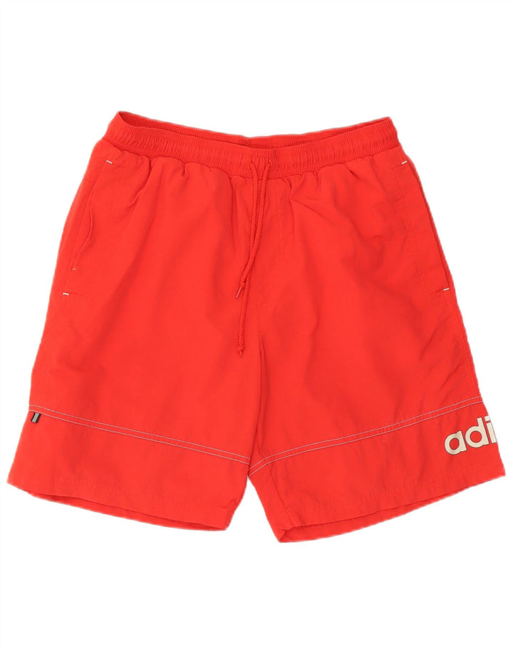 Pantaloncini da bagno con grafica Adidas da uomo in poliestere rosso medio