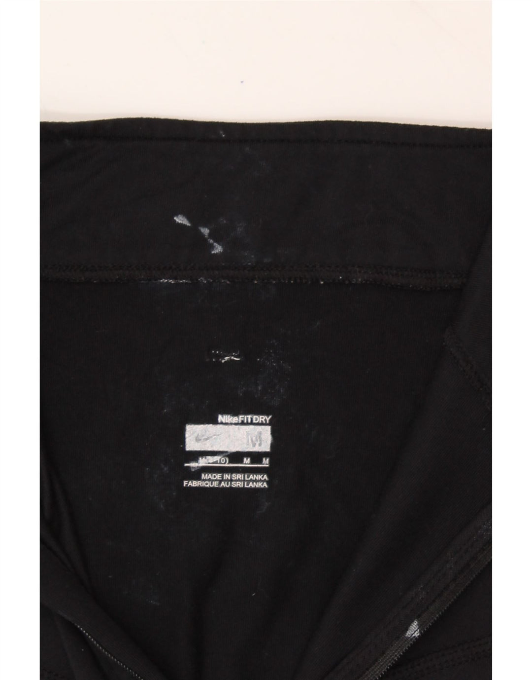 NIKE Womens Zip Neck Pullover Tracksuit Top US 8/10 Medium Black Polyester Vintage Nike and Second-Hand Nike from Messina Hembry 