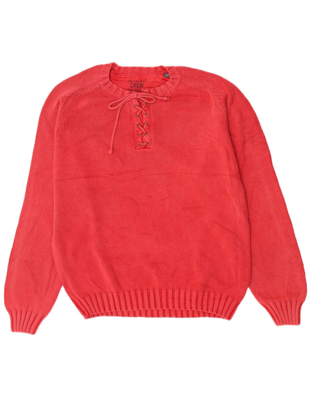 Maglione girocollo da uomo girocollo in cotone rosso grande