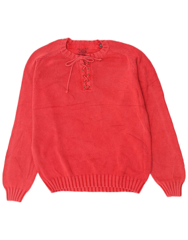Maglione girocollo da uomo girocollo in cotone rosso grande