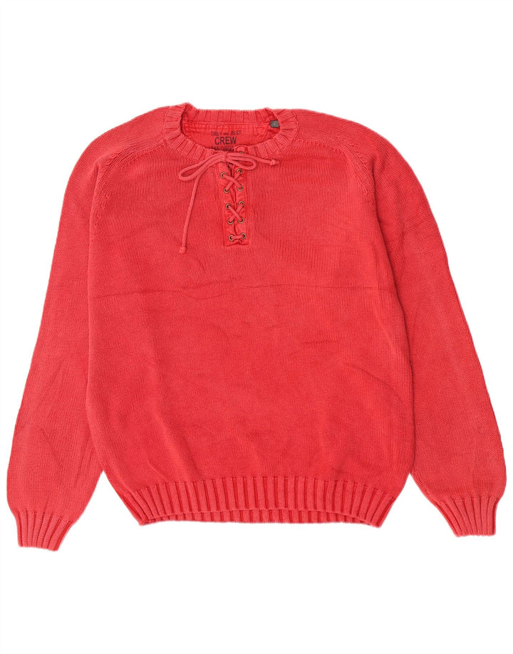 Maglione girocollo da uomo girocollo in cotone rosso grande