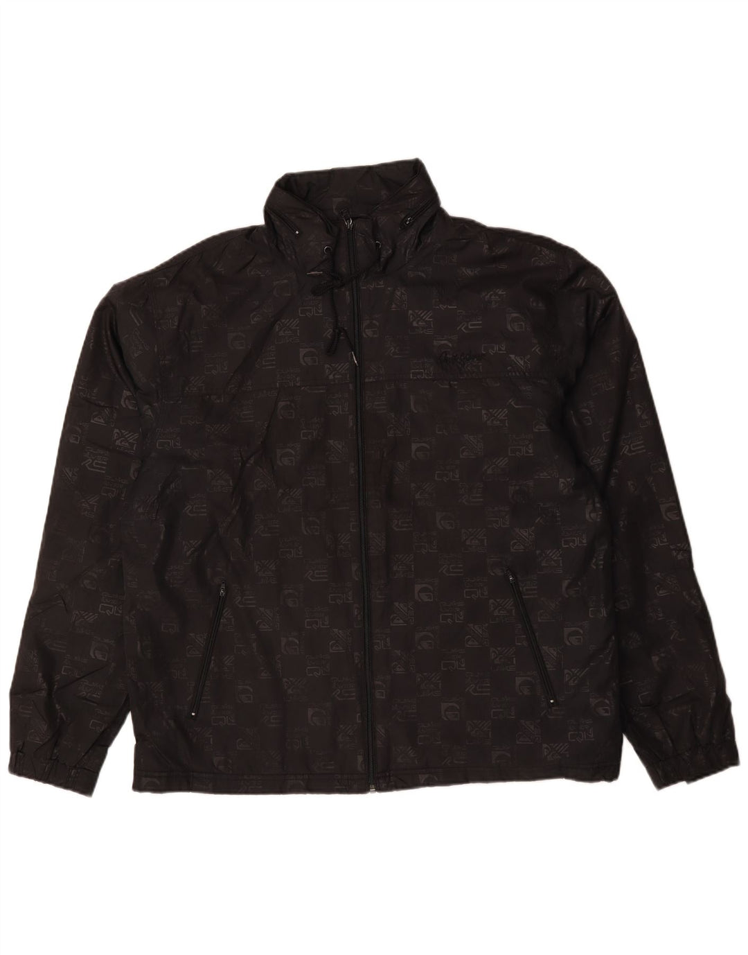 Giacca sportiva da uomo con cappuccio grafico Quiksilver XL poliestere nero
