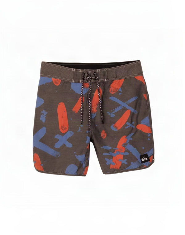 Pantaloncini da bagno da uomo Quiksilver in poliestere grigio medio