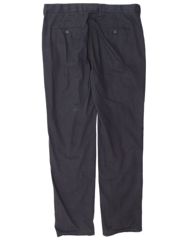 Pantaloni chino dritti da uomo Marks & Spencer W34 L33 cotone blu navy