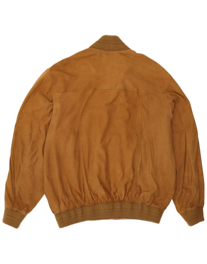 Olivieri Uomo Les Marees Giubbotto bomber in pelle scamosciata IT 62 6XL Pelle marrone