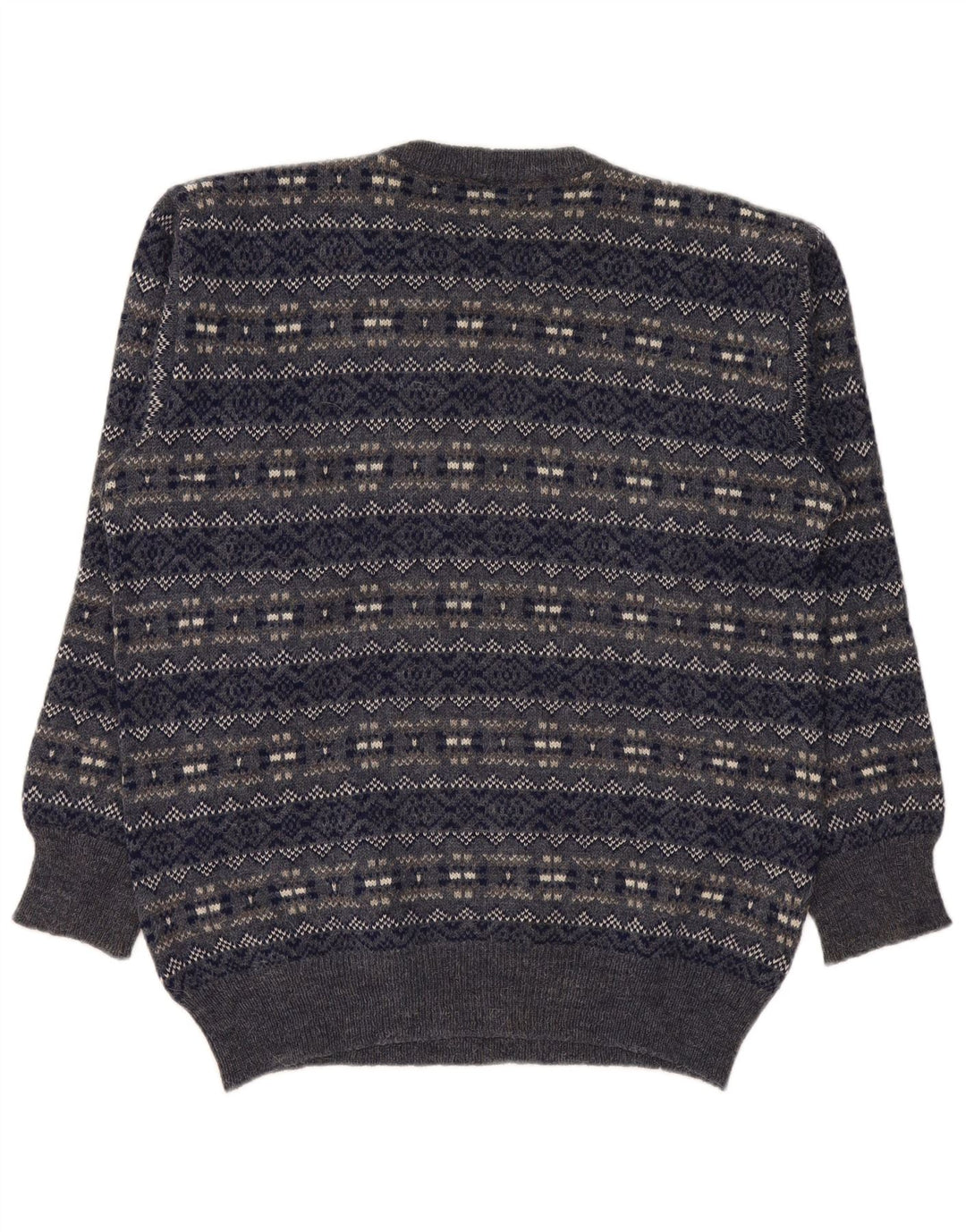 Maglione maglione girocollo da uomo Silvy IT 50 Medio Blu Navy Fair Isle