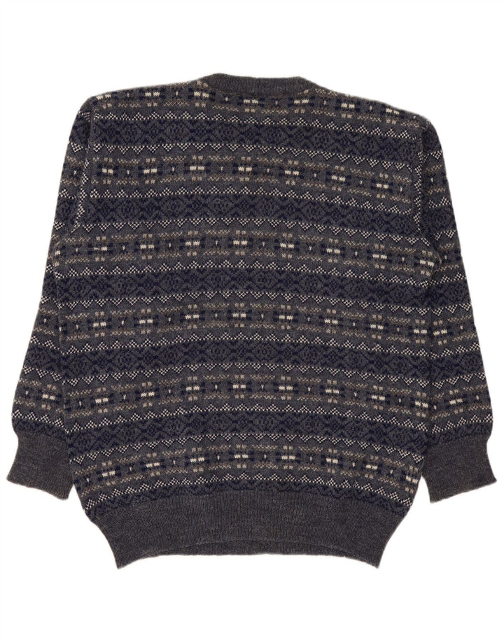 Maglione maglione girocollo da uomo Silvy IT 50 Medio Blu Navy Fair Isle