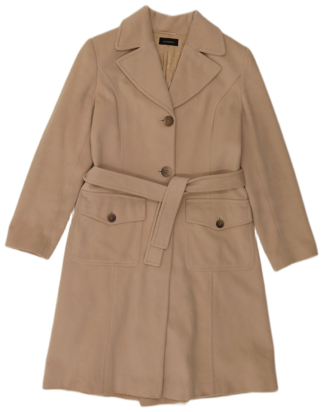 Cappotto da donna Caractere UK 14 Large Beige Lana vergine