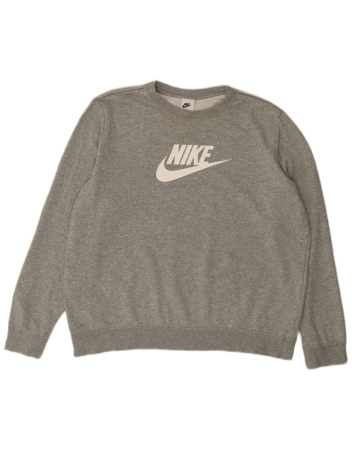Felpa oversize con grafica Nike da donna UK 18 XL grigio chiazzato