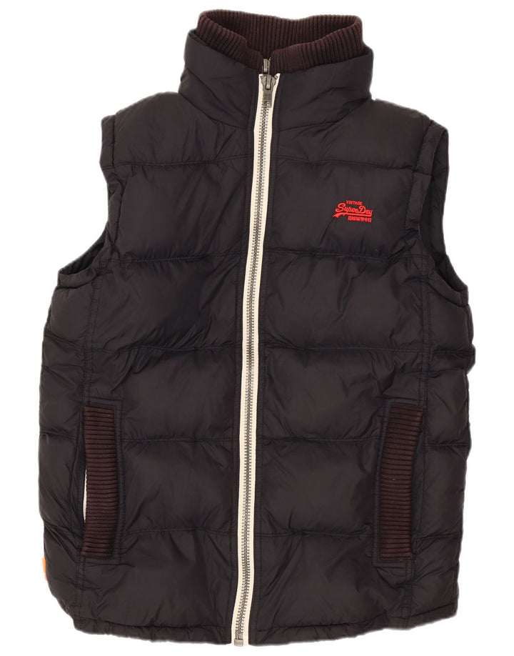 Gilet imbottito oversize da uomo Superdry UK 10 piccolo nylon nero
