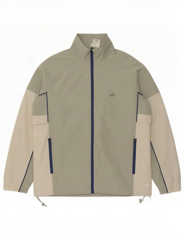 Giacca da ginnastica oversize da donna Adidas UK 14 Large Green Colourblock
