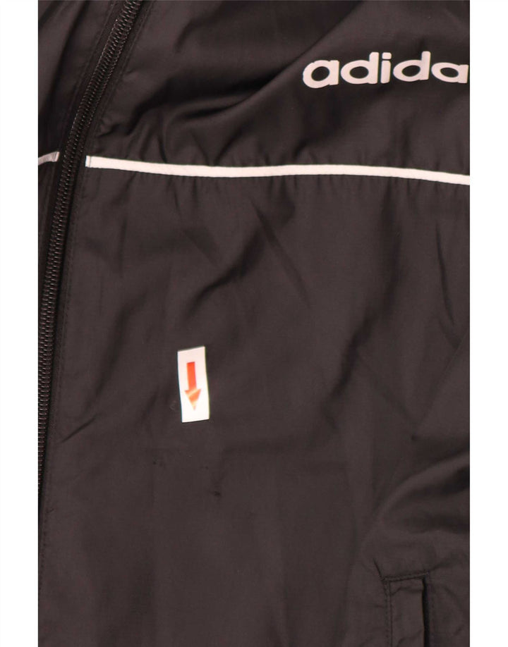 Giacca antipioggia con cappuccio grafico da uomo Adidas UK 42 XL poliestere nero