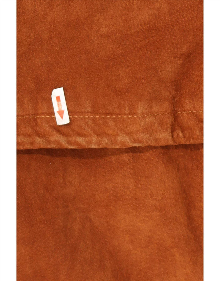 Soprabito vintage da uomo in pelle scamosciata IT 48 in pelle marrone medio