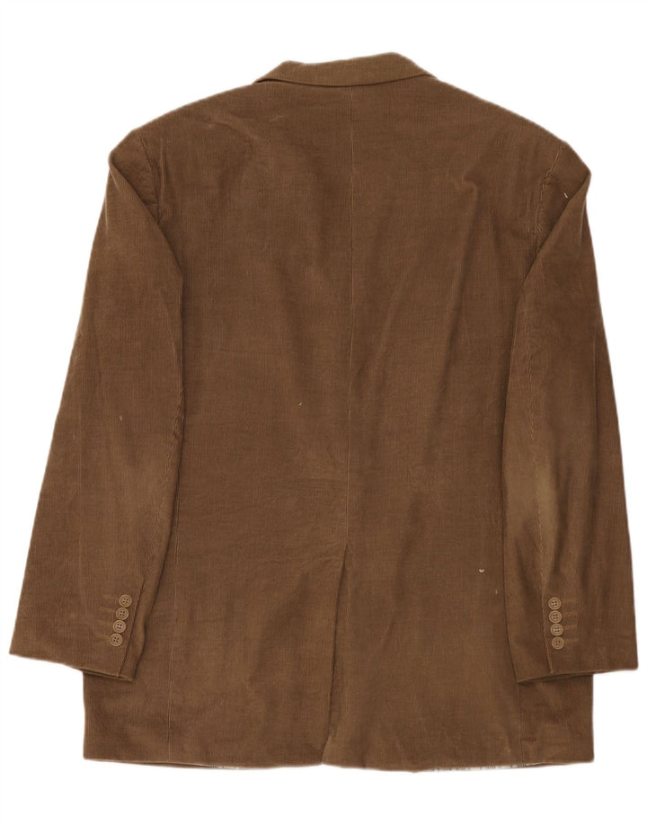 Giacca blazer in velluto a coste a 3 bottoni Marks & Spencer da uomo UK 42 grande marrone