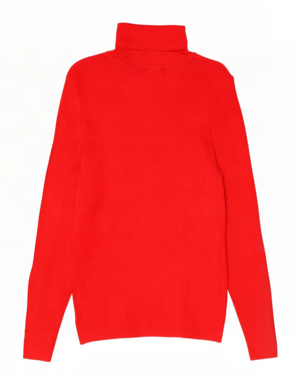 Maglione maglione a collo alto da donna Marks & Spencer UK 14 Viscosa rossa media
