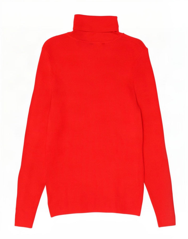 Maglione maglione a collo alto da donna Marks & Spencer UK 14 Viscosa rossa media