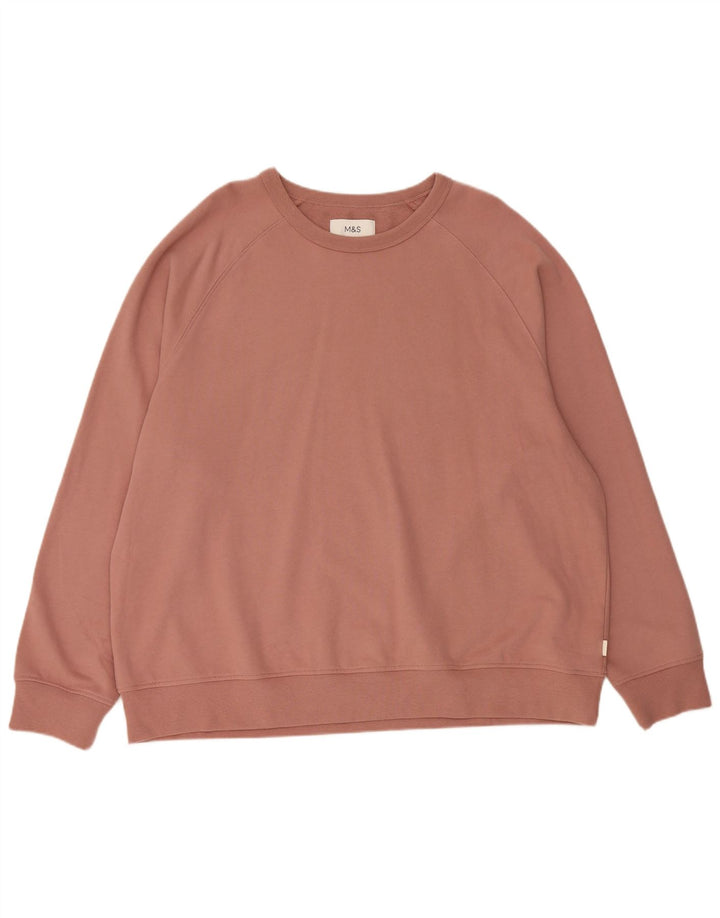 Felpa da donna Marks & Spencer maglione UK 20 2XL cotone rosa