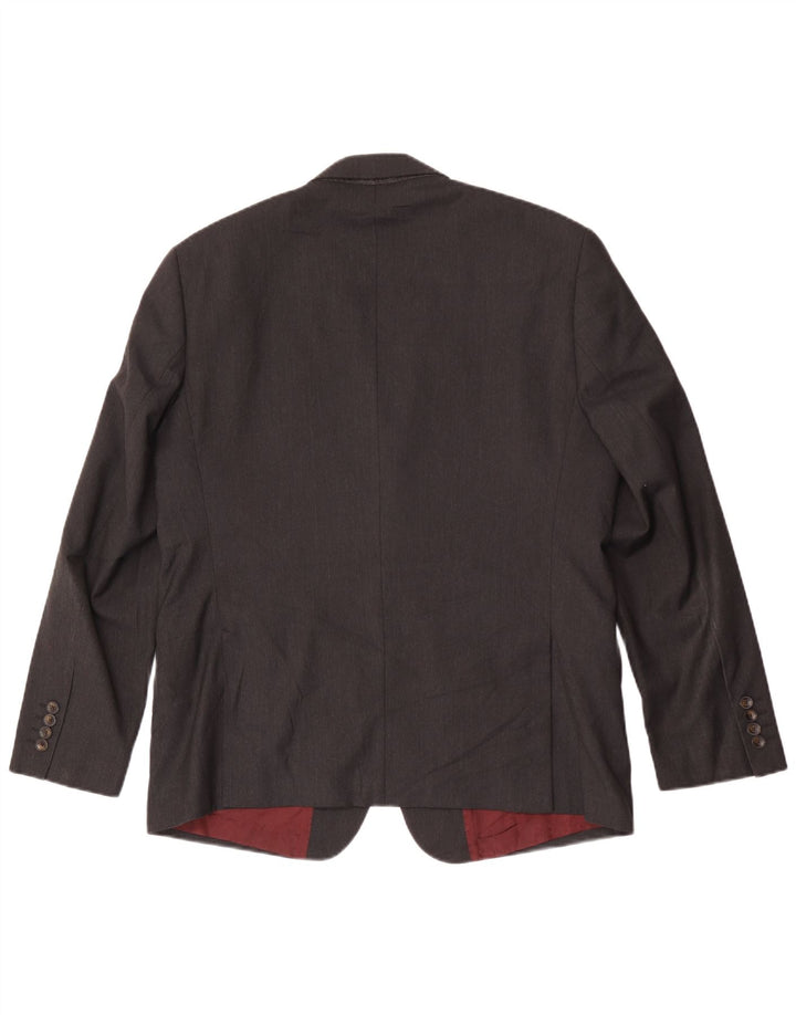 Giacca blazer a 2 bottoni Marks & Spencer da uomo UK 42 grande poliestere grigio