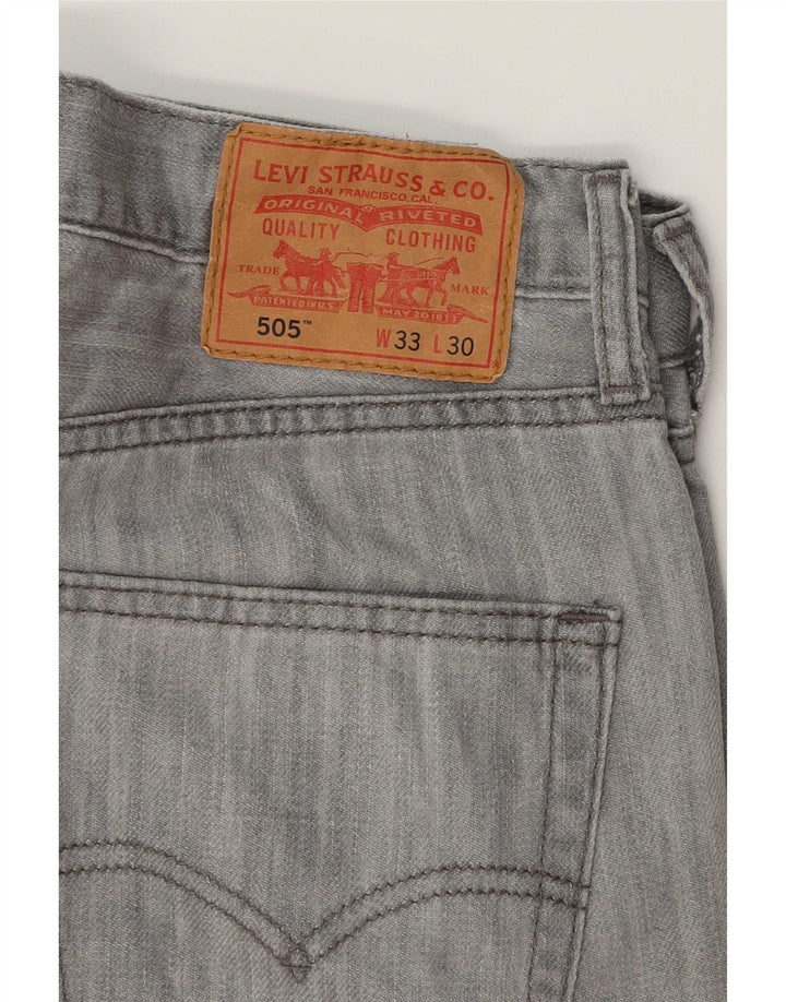 Levi's Uomo 505 Jeans dritti W33 L30 Cotone grigio