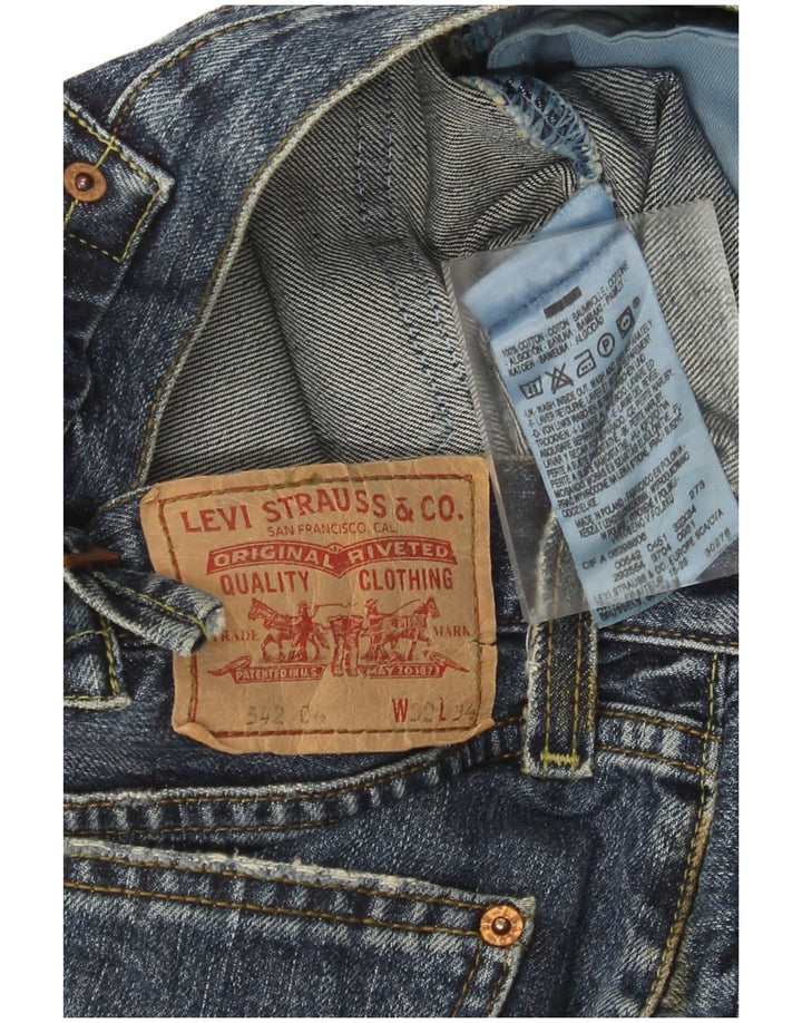 Levi's Uomo 542 Jeans Bootcut Distressed W32 L34 Cotone Blu