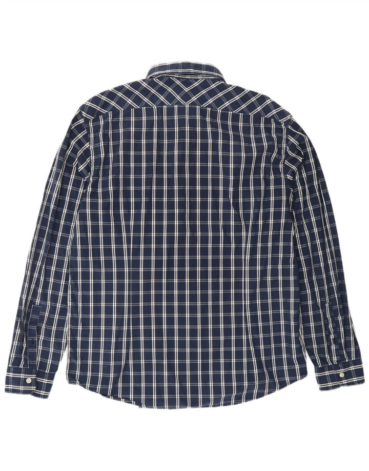 Camicia da uomo ESPRIT XL in cotone a quadri blu navy